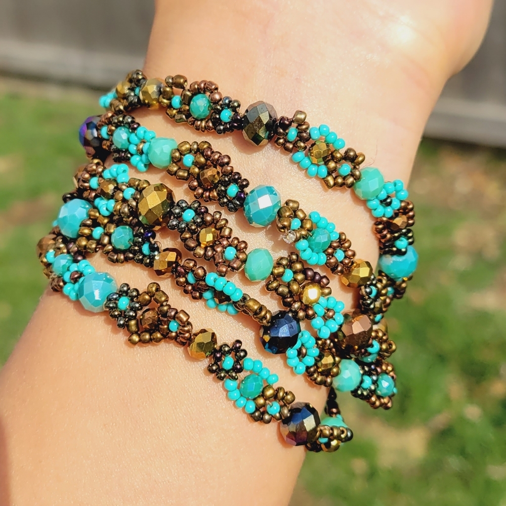 Beautiful Handmade Bohemian beaded Bracelet.